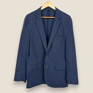 J. Crew Ludlow Unlined Blazer Men 42L Navy Somelos Unstructured Cotton Stretch